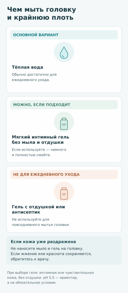 чем мыть головку полового члена